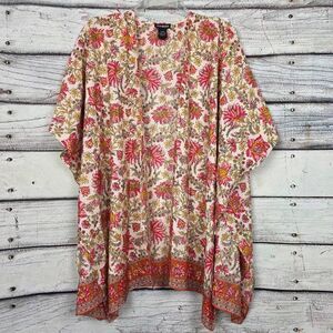 Steve Madden Floral Kimono Open Front One Size OSFM